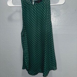 Emerald Sleeveless Top with Dots